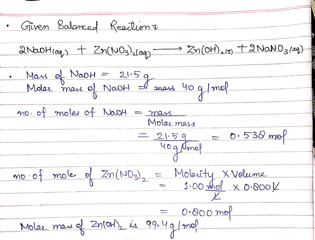 Chemistry homework question answer, step 1, image 1